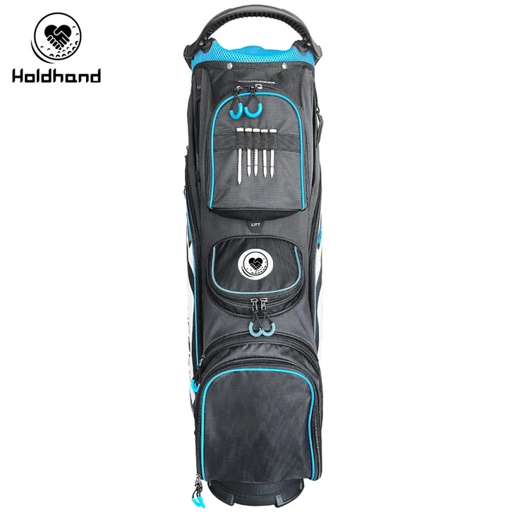 Illustrerer kompakt designfilosofi gennem 15-tier Club Sequencing, Dedikeret Putter Cradle, Multifunktionelle Pocket Configurations, Drink Thermal Regulation Cavity, Ergonomisk Balanced Carry Protocol, Quick-deploy Rain Defence og kønsneutral anvendelighed.