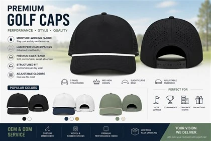 Custom Performance Golf Cap|Rope Golf Hat|Åndbar laserperforeret golfhætte OEM-producent