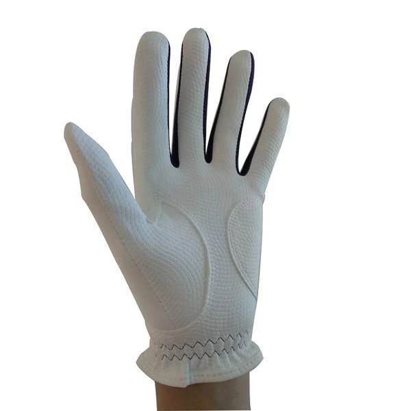 Customized Logo Purple Stripe White Leather Golf Gloves High Quality