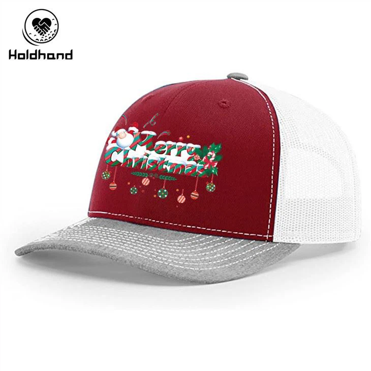 Christmas Holiday Design Trucker Hat Mesh Baseball Cap Justerbar Snapback Custom