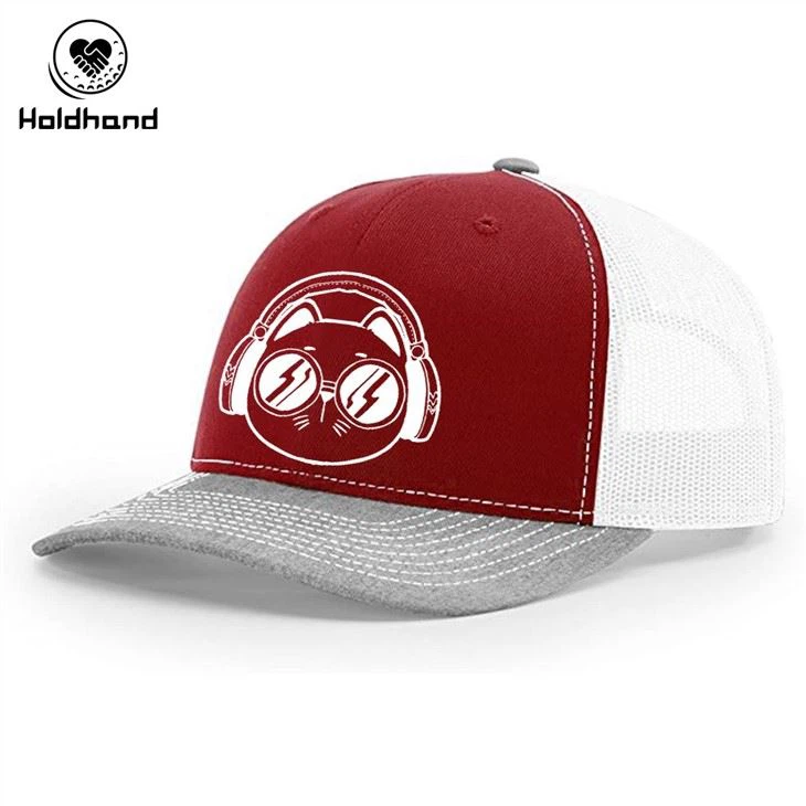 White Color Animal Printing Design Manufacturer 5 Panel Polyester Golf Trucker Hats Red Color Golf Accessories