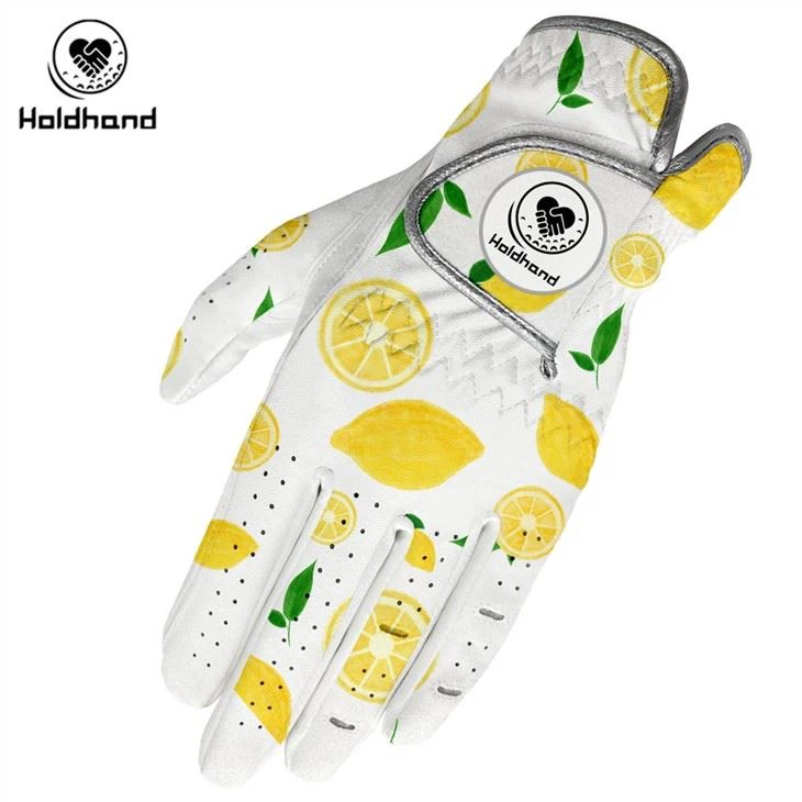 Microfiber Mixed PU Leather Golf Gloves Pattern Printing Breathable And Comfortable