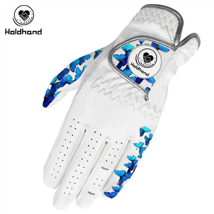 Softness And Breathable Holes Cabretta Leather Breathable Durable Material Mesh Golf Glove Left Hand For Men
